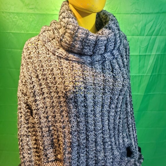 Vero moda denim wool turtle neck winter gray women sweater Small fall - Picture 2 of 16